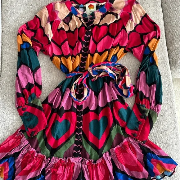 Farm Rio Full of Hearts Dress NWT - Picture 4 of 9